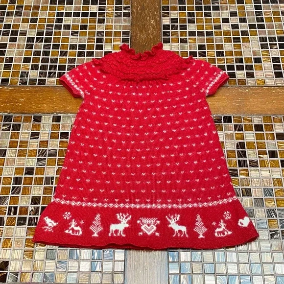 Ralph Lauren Reindeer Cable Sweater Dress - Picture 5 of 8